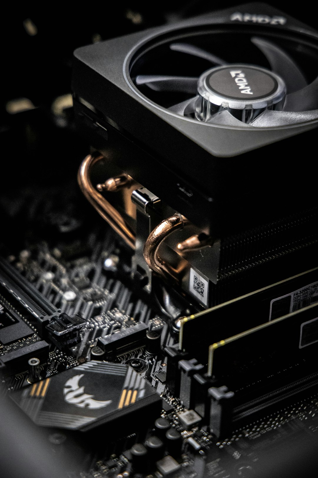 Motherboard with CPU cooler